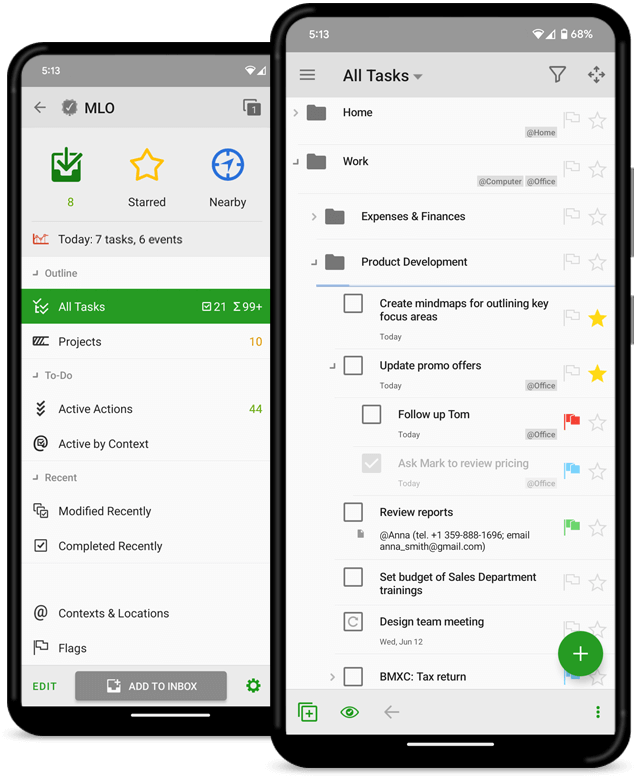 MyLifeOrganized Android 手機主介面